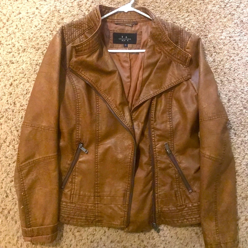 Brown faux leather jacket